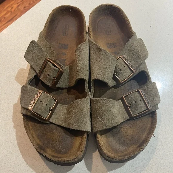 Birkenstock Arizona Taupe Leather Sandal - Picture 2 of 5